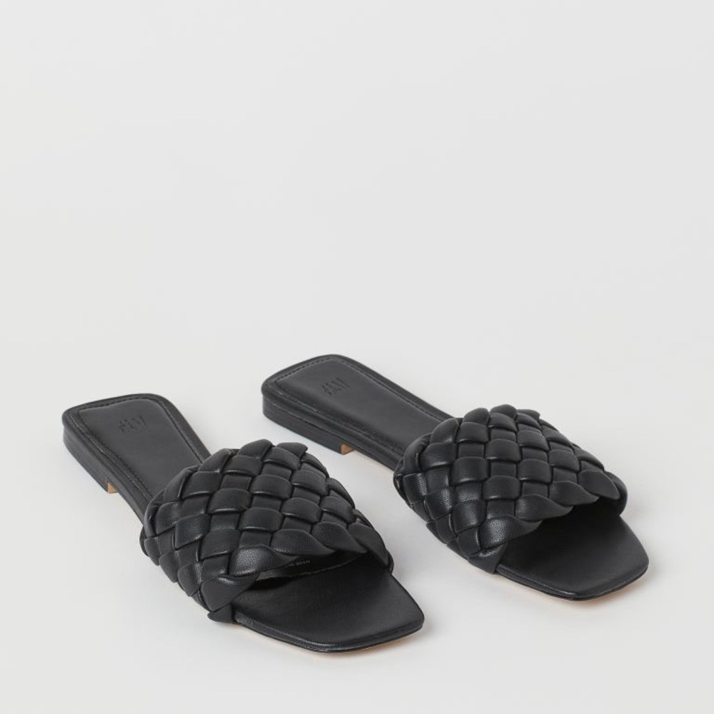 H&M Black Braided Sandals
